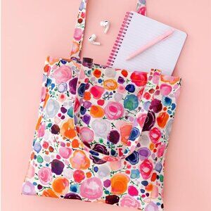 NWT Kate Spade New York Canvas Book Tote Bag With Interior Pocket Floral